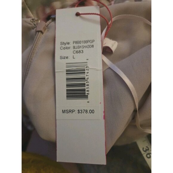 Parker Asymmetrical Ruffled Floral Print Dress Pink Size Large NWT $378 - Picture 11 of 12